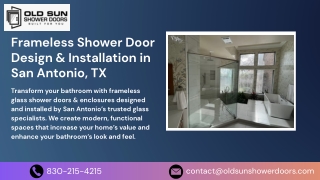 Frameless Shower Doors San Antonio, TX | Old Sun Shower Doors