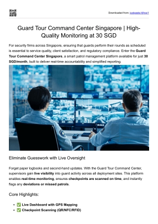 guardtour command center singapore