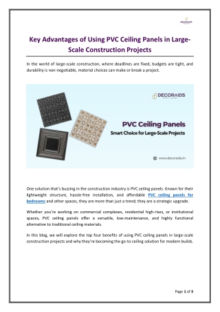 PVC Ceiling Panels: A Smart Choice for Large-Scale Projects