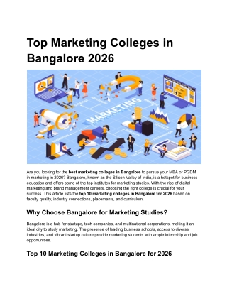 Top Marketing Colleges in Bangalore 2026