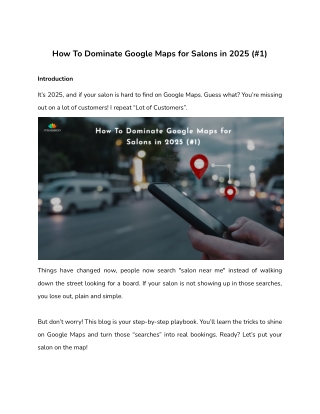 How To Dominate Google Maps for Salons in 2025 (#1)