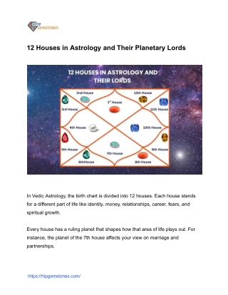 12 Houses in Astrology and Their Planetary Lords