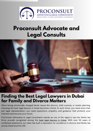 Finding the Best Legal Lawyers in Dubai for Family and Divorce Matters