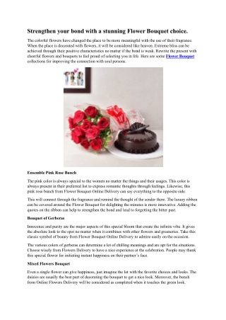 Strengthen your bond with a stunning Flower Bouquet choice