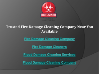 Trusted Fire Damage Cleaning Company Near You Available