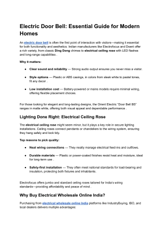 Electric Door Bell_ Essential Guide for Modern Homes