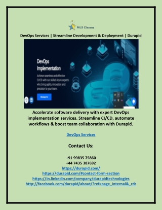 DevOps Services | Streamline Development & Deployment | Durapid