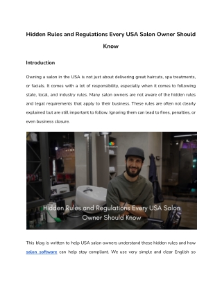 Hidden Rules and Regulations Every USA Salon Owner Should Know