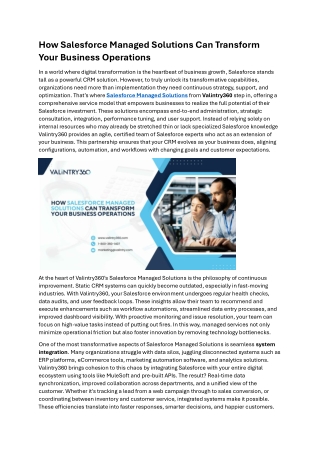 How Salesforce Managed Solutions Can Transform Your Business Operations
