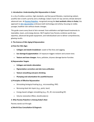 Top Skin Rejuvenation Clinic in Dubai