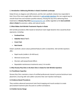 Anti-Wrinkle Care at Paramypoly Dubai