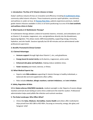 IV Multivitamin Therapy in Dubai