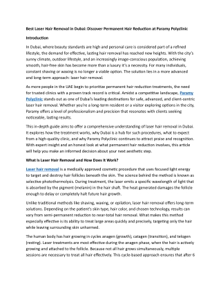 Best Laser Hair Removal in Dubai