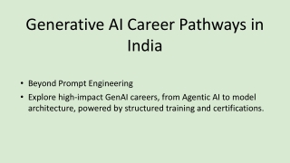 Generative AI Career Pathways in India