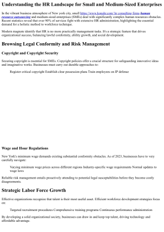 From Conformity to Society: Full-Spectrum HR Services for New york city's Magnat