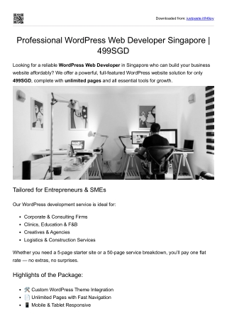 499SGD WordPress Development | Unlimited Pages Singapore - Opus