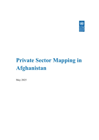 Private Sector Mapping in Afghanistan