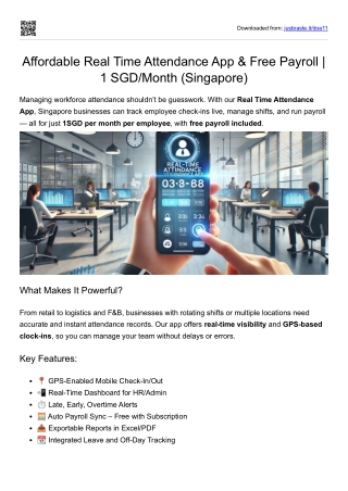 1SGD/Month Attendance App SG | Free Payroll System Included