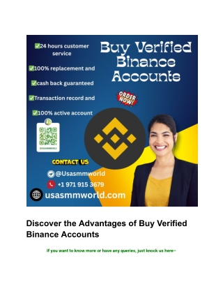 Discover the Advantages of Buy Verified Binance Accounts
