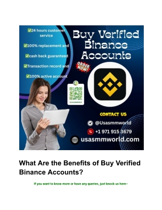 What Are the Benefits of Buy Verified Binance Accounts_