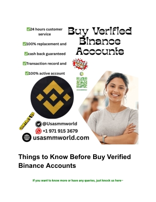 Things to Know Before Buy Verified Binance Accounts