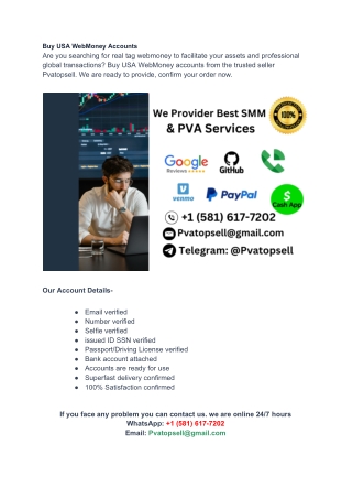 Buy USA WebMoney Accounts