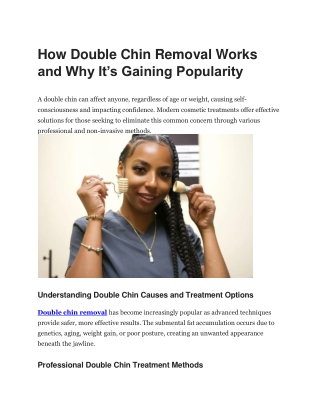 How Double Chin Removal Works and Why It