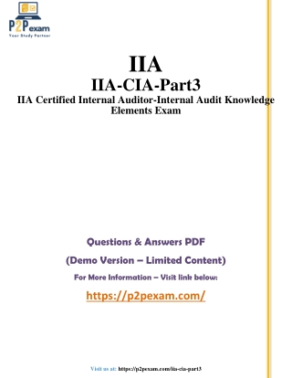 IIA-CIA-Part3  Questions and Answers pdf dumps