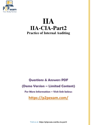 IIA-CIA-Part2  Questions and Answers pdf dumps