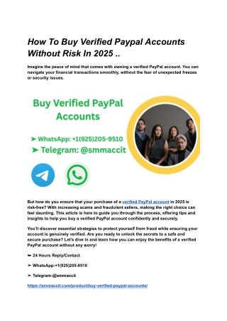 How To Buy Verified Paypal Accounts Without Risk In 2025