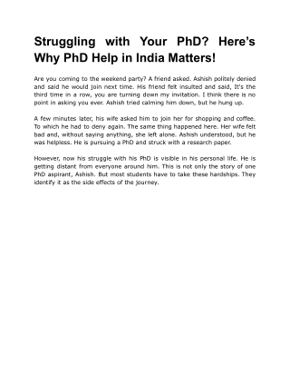 Struggling with Your PhD_ Here’s Why PhD Help in India Matters!