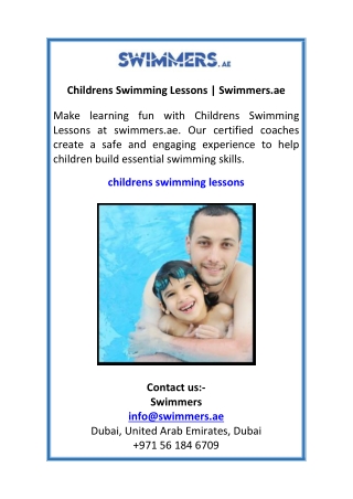 Childrens Swimming Lessons  Swimmers.ae