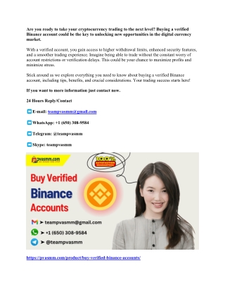 17 Best Places to Buying Verified Binance Accounts
