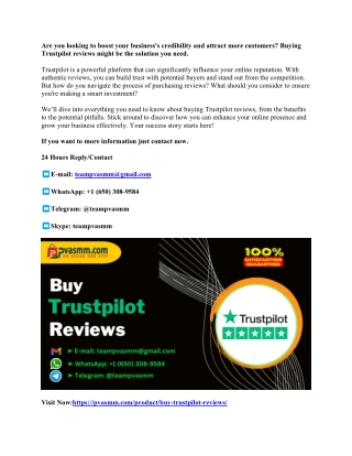 Want To Buy Verified And Non Verified Trustpilot Reviews