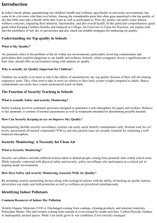 Maintaining Little Ones Well-balanced at Institution: A Resource to Clean Sky Pr