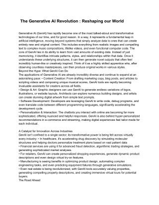 The Generative AI Revolution _ Reshaping our World