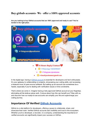 Buy-github-accounts- We - offer a 100% approved accounts