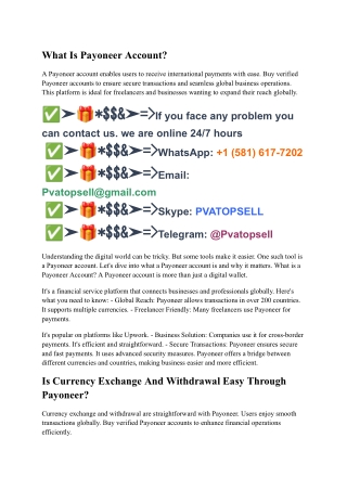 The Benefits Of Having A Payoneer Account