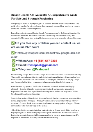 Buying Google Ads Accounts Purchasing