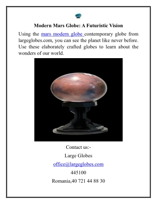 Modern Mars Globe A Futuristic Vision
