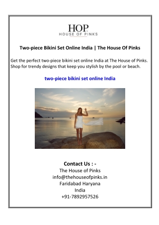 Two-piece Bikini Set Online India  The House Of Pinks