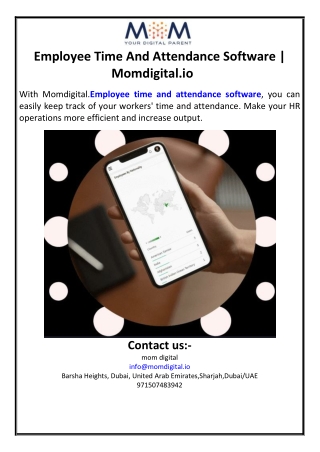 Employee Time And Attendance Software | Momdigital.io
