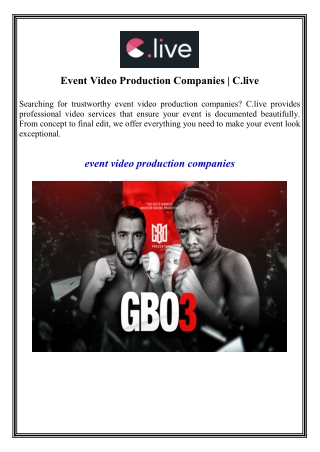 Event Video Production Companies C.live