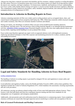 How Do Essex Roofers Handle Asbestos During Roof Repairs in 2025?