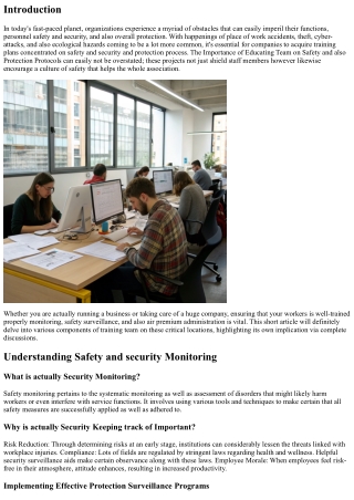 Usefulness of Educating Personnel on Safety And Security and also Protection Met