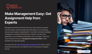 Make Management Easy: Get Assignment Help from Experts