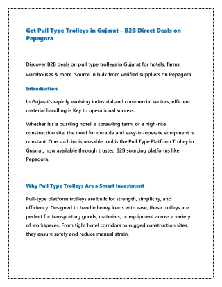 Get Pull Type Trolleys in Gujarat – B2B Direct Deals on Pepagora