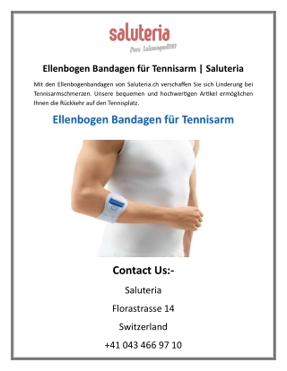 Ellenbogen Bandagen für Tennisarm