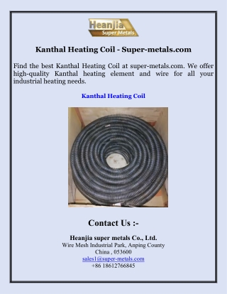 Kanthal Heating Coil - Super-metals.com