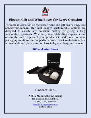 Elegant Gift and Wine Boxes for Every Occasion